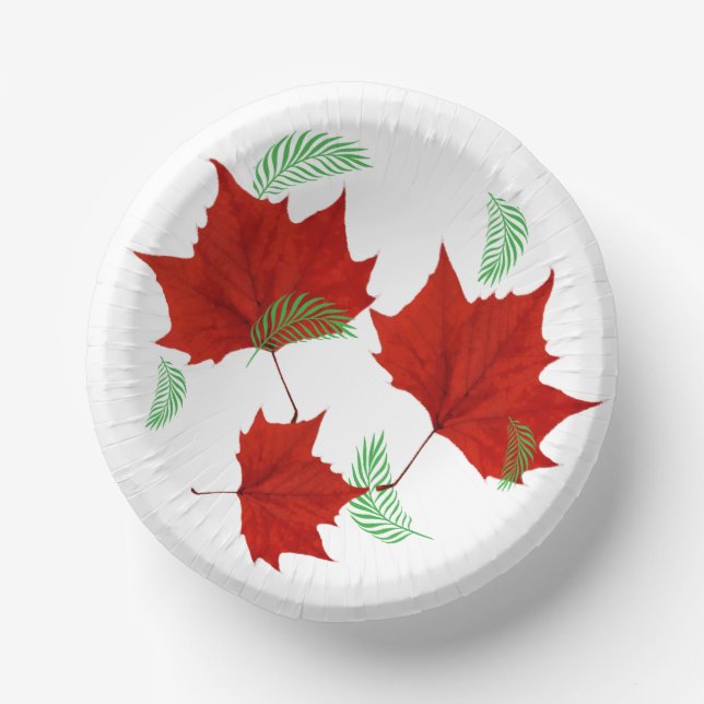 Rotes Blatt und Ferne Pappteller (Vorderseite)