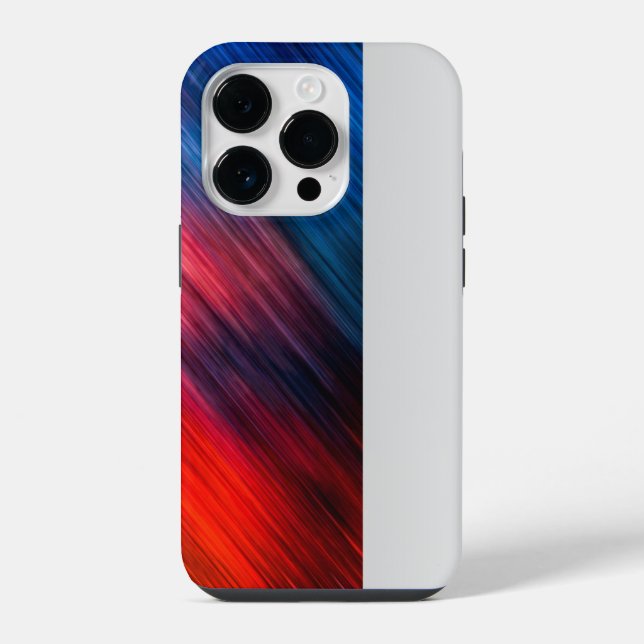 Rotes Blau Abstrakt iPhone 14 Pro Hülle (Rückseite)