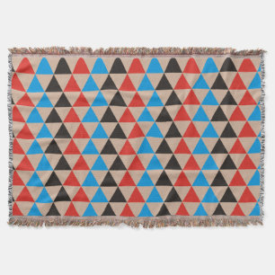 Rotes Blau des hübschen Dreieckmusterschwarzen + Decke