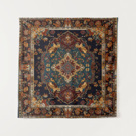 Rotes Blau im marokkanischen Stil Wandteppich