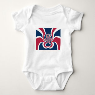 Rotes Blau Kaleidoskop Art Print Baby Strampler