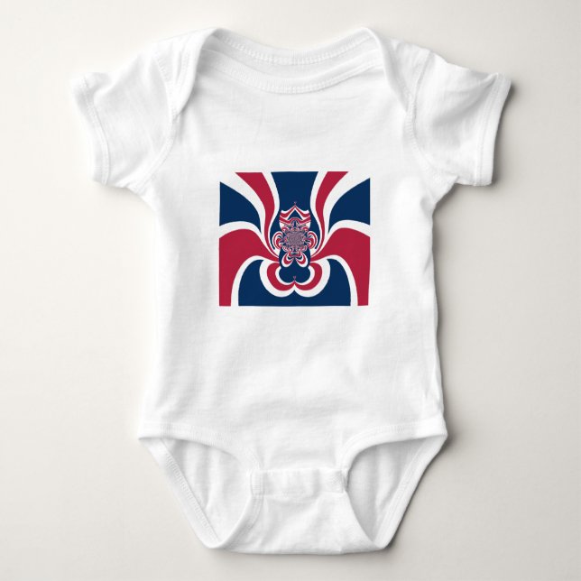 Rotes Blau Kaleidoskop Art Print Baby Strampler (Vorderseite)