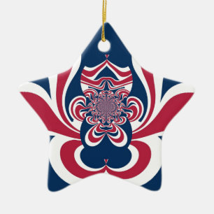 Rotes Blau Kaleidoskop Art Print Keramik Ornament