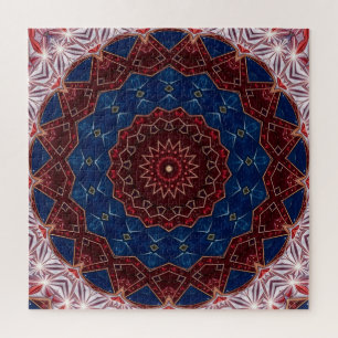 Rotes Blaues Dekoratives Puzzle