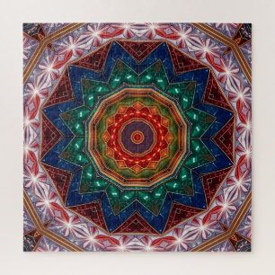 Rotes Blaues Dekoratives Puzzle