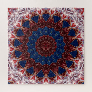 Rotes Blaues Dekoratives Puzzle