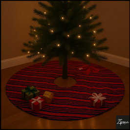 Rotes Blaues diagonales Streifenband Hintergrund Polyester Weihnachtsbaumdecke