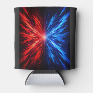 rotes blaues Shirt, abstraktes Explosions-Shirt, E Dosenkühler