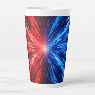 rotes blaues Shirt, abstraktes Explosions-Shirt, E Milchtasse