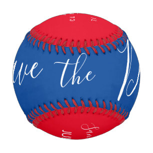 Rotes Blaues Skript Herz  Save the Dates   Basebal Baseball