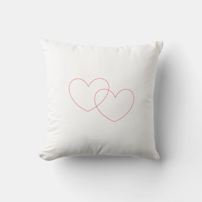 Rotes Blockieren des Herzens Pillow Kissen (Vorderseite)