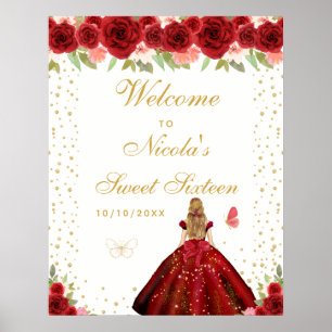 Rotes Blondhaar Mädchen Sweet Sixteen Willkommen Poster