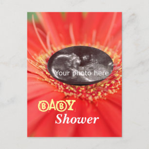 Rotes "Blume Child" Ultraschalldusche Postkarte