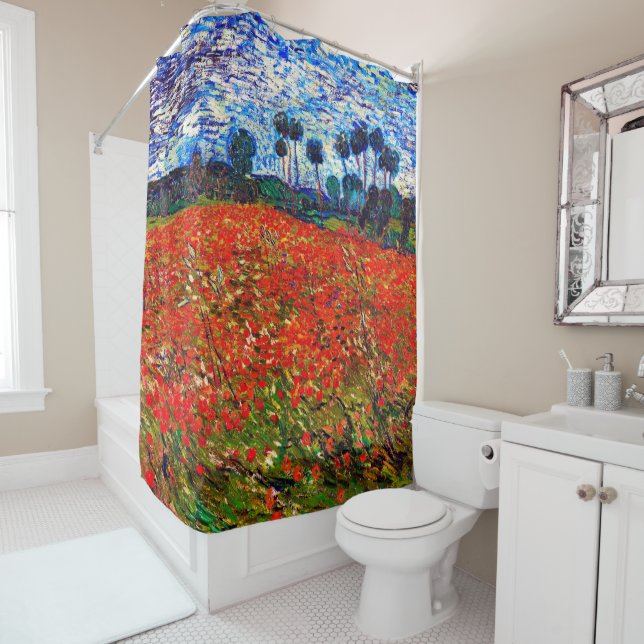 Rotes Blume Feld, Van Gogh Duschvorhang (Beispiel)
