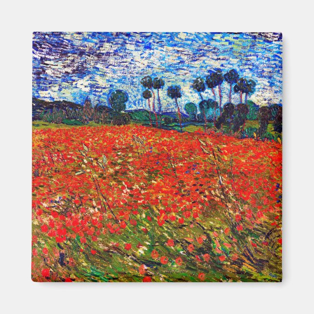 Rotes Blume Feld, Van Gogh Magnet (Vorne)