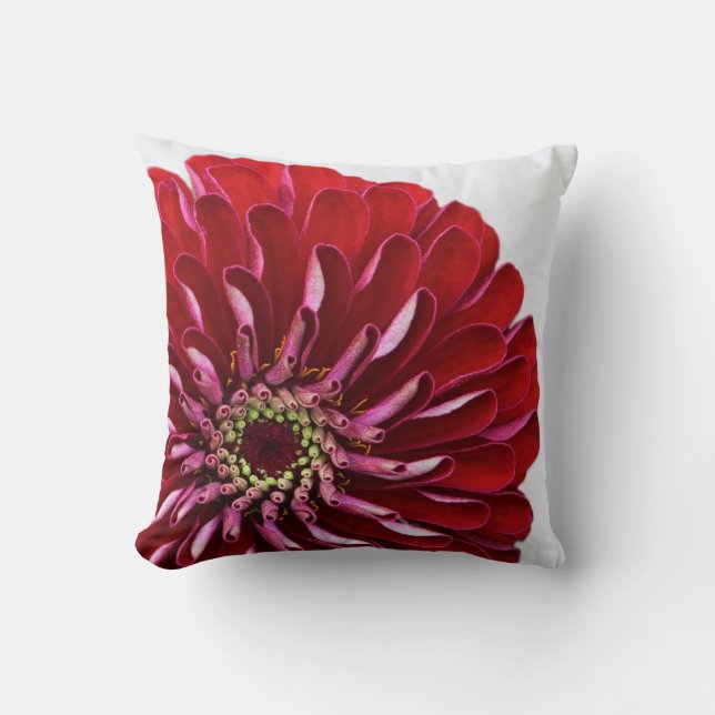 Rotes Blumen-Kissen Kissen (Vorderseite)
