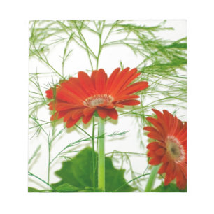 Rotes Blumen Notizblock