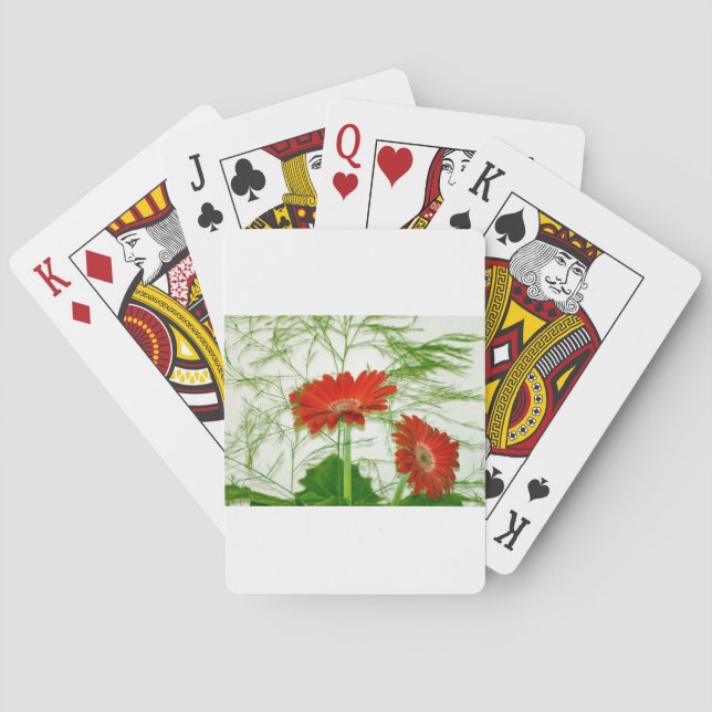 Rotes Blumen Spielkarten (Rückseite)