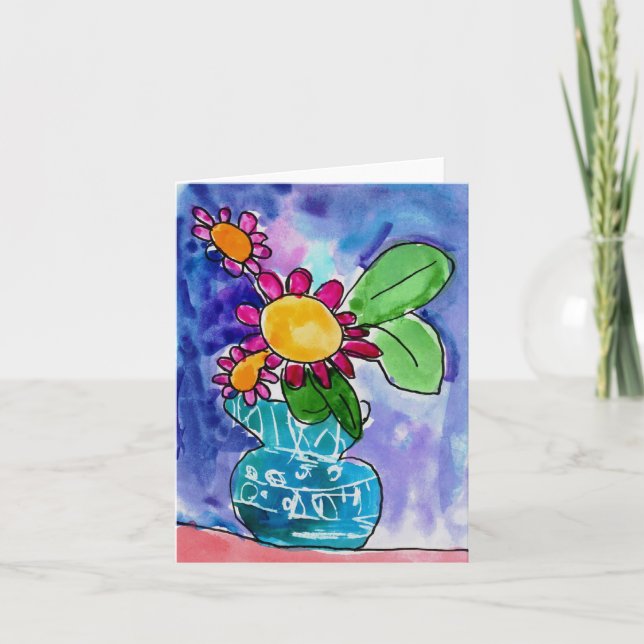 Rotes Blumenblatt durch Elyse Bobczynski, Alter 5 Karte (Vorderseite)