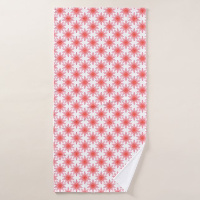 Rotes Blumenmuster Badehandtuch (Badehandtuch)