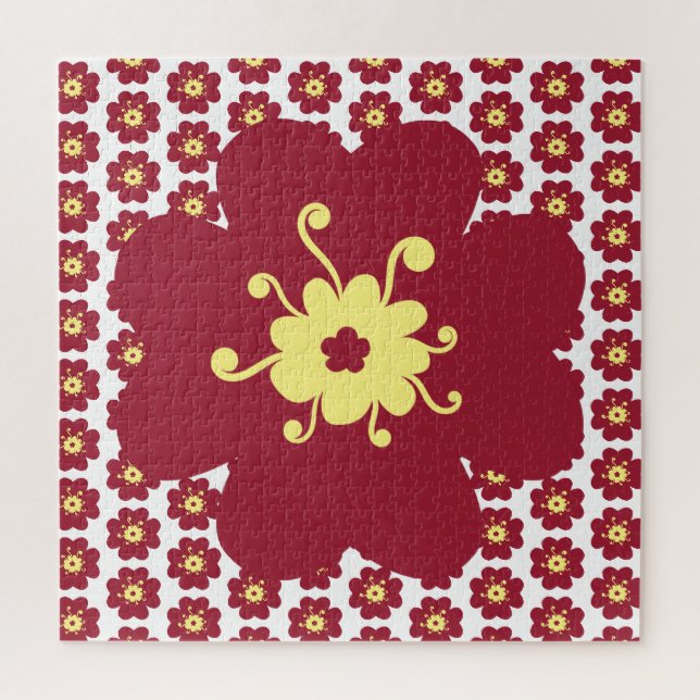 Rotes Blumenmuster frustrierend (Vertikal)
