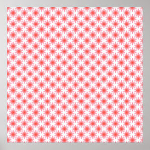 Rotes Blumenmuster Poster