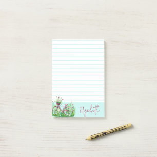 Rotes Blumenrad personalisiert Post-it Klebezettel