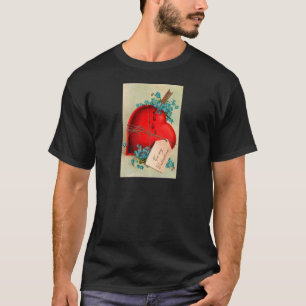 Rotes blutendes Herz Valentinsgruß Antique Postkar T-Shirt