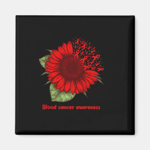 Rotes Blutkrebs-Bewusstseins-Sonnenblumen-Geschenk Magnet