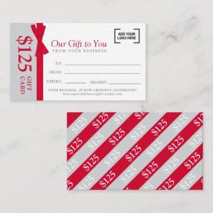 Rotes Bogen Danke Geschäft Logo Geschenkkarte Guts Mitteilungskarte