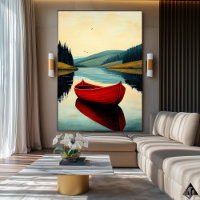 Rotes Boot Reflexion – Naïf Serene See Kunst