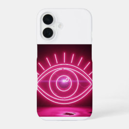 Rotes Böse-Augen-Neon-Schild Leuchten iPhone 16 Hülle
