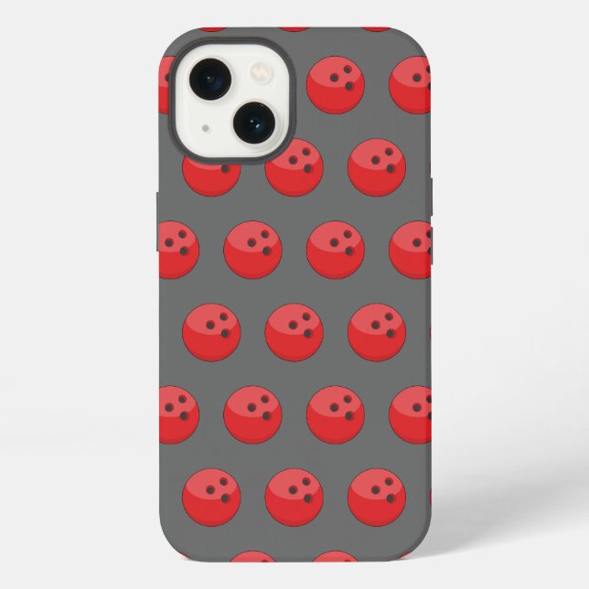 Rotes Bowlingkugel-Muster iPhone Hülle (Rückseite)