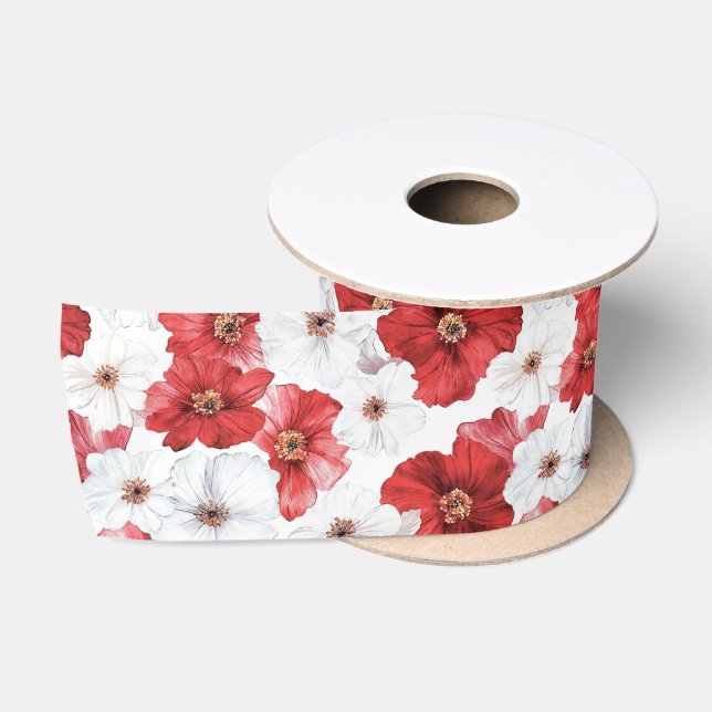 Rotes Brautparty für weiße Blume Satinband (Spule)