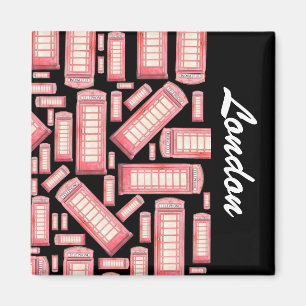 Rotes britisches Telefonzellemuster - London Magnet