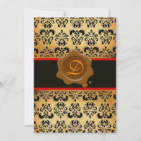 ROTES BROWUND UND SCHWARZES DAMASK, WAX-SIEGEL-MON
