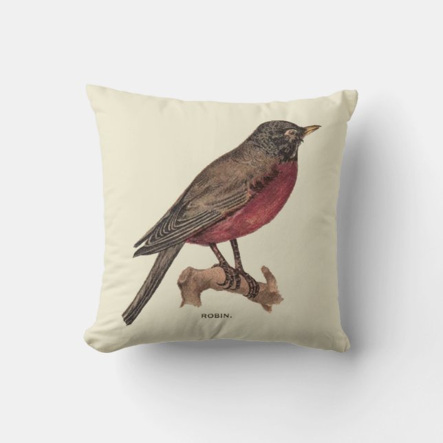 Rotes Brust-Kissen Robins Kissen (Vorderseite)