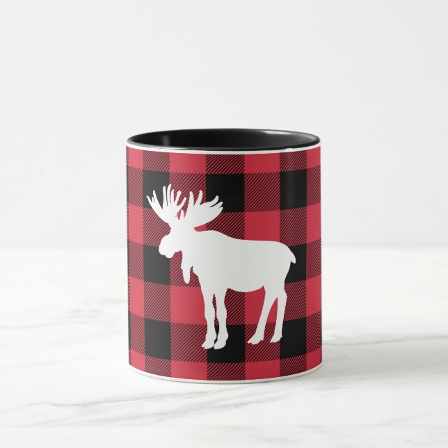 Rotes Buffalo-Karo-Tasse Tasse (Zentrum)