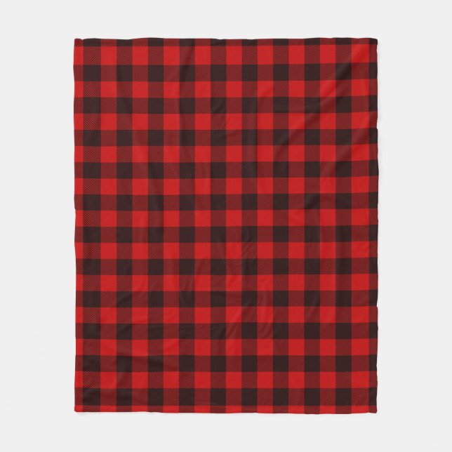 Rotes Büffel karierte Wurfdecke Fleecedecke (Vorderseite)
