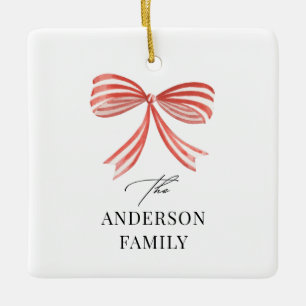 Rotes Bugband Script Familienurlaub Foto Keramikornament
