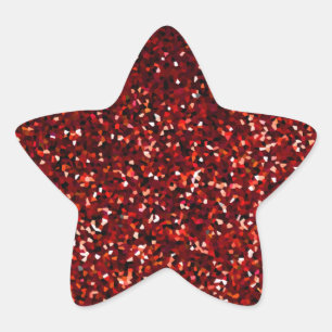 Rotes Burgunder Glitter Funkel Muster Feiern Stern-Aufkleber
