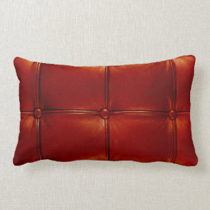 Rotes büscheliges Leder Lendenkissen
