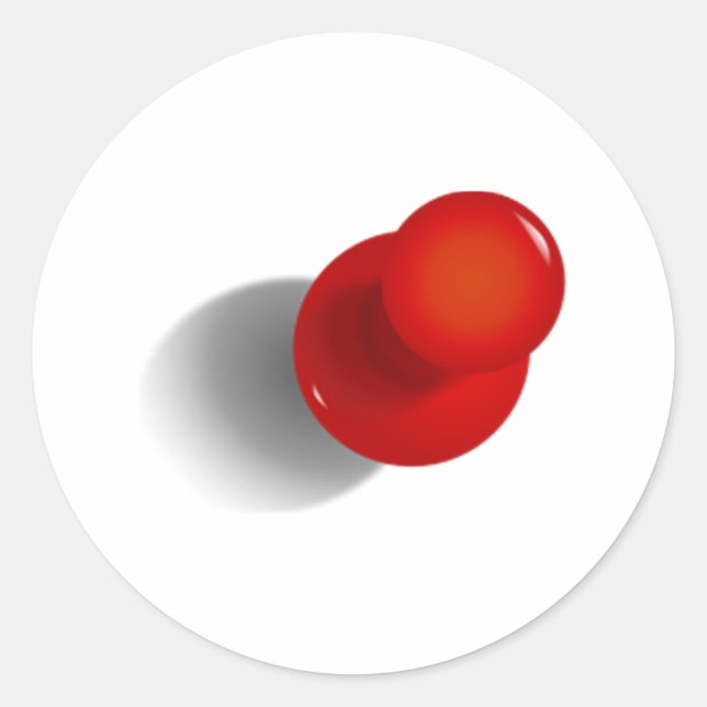 Rotes Button Runder Aufkleber (Vorderseite)