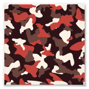 Rotes Camouflage-Armeemuster Fotodruck