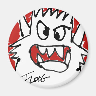 Rotes Cartoon-Monster Magnet