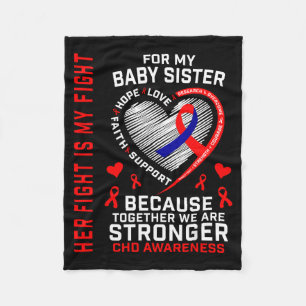 Rotes CHD-Bewusstsein Baby-Schwester Herzerkrankun Fleecedecke