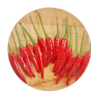 Rotes Chili-Paprikaschoten-Ausschnitbrett