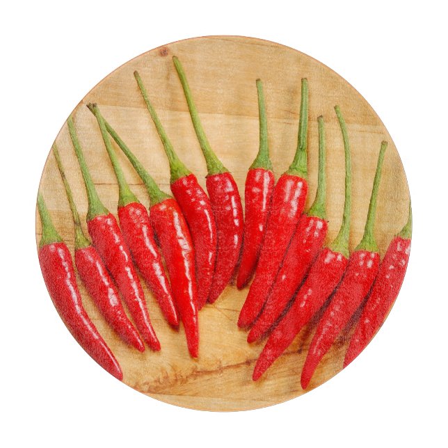Rotes Chili-Paprikaschoten-Ausschnitbrett Schneidebrett (Vorderseite)