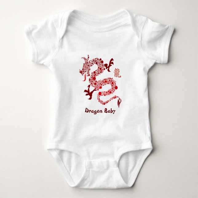 Rotes chinesisches Jahr des Drache-Baby-Stramplers Baby Strampler (Vorderseite)