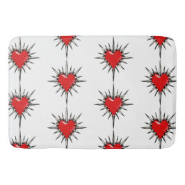 Rotes Chrome-Dornen-Herz-Sigil-Badmatte Badematte